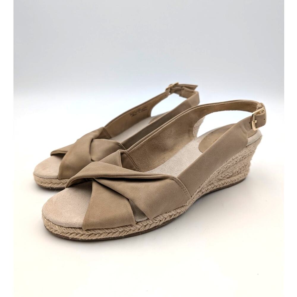 Easy Street Maureen Espadrille Slingback Sandals Women's Beige Size US10M EU40.5